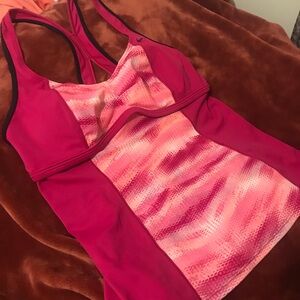 Nike size L pink athletic work out racer back tank top new w tags